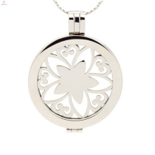 Locket de la moneda del acero inoxidable 316L, joyería elegante del locket de la manera